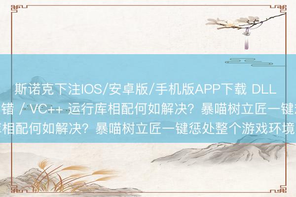 斯诺克下注IOS/安卓版/手机版APP下载 DLL 文献缺失 / DirectX 报错 / VC++ 运行库相配何如解决？暴喵树立匠一键惩处整个游戏环境问题