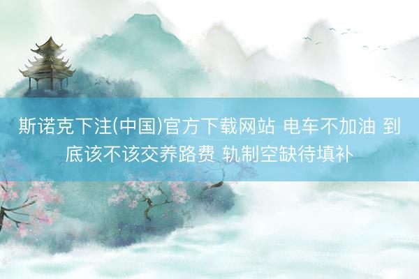 斯诺克下注(中国)官方下载网站 电车不加油 到底该不该交养路费 轨制空缺待填补
