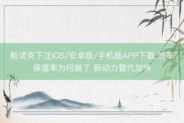 斯诺克下注IOS/安卓版/手机版APP下载 油车保值率为何崩了 新动力替代加快