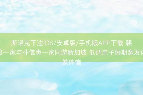斯诺克下注IOS/安卓版/手机版APP下载 裴勇俊一家与朴信惠一家同游新加坡 低调亲子假期激发体恤