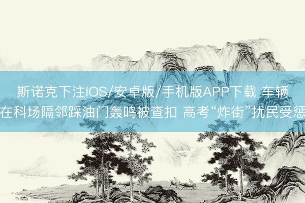 斯诺克下注IOS/安卓版/手机版APP下载 车辆在科场隔邻踩油门轰鸣被查扣 高考“炸街”扰民受惩