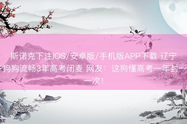 斯诺克下注IOS/安卓版/手机版APP下载 辽宁3岁狗狗流畅3年高考闭麦 网友：这狗懂高考一年封一次！