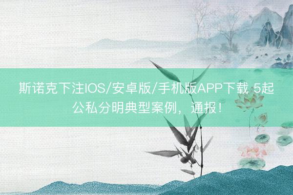 斯诺克下注IOS/安卓版/手机版APP下载 5起公私分明典型案例，通报！