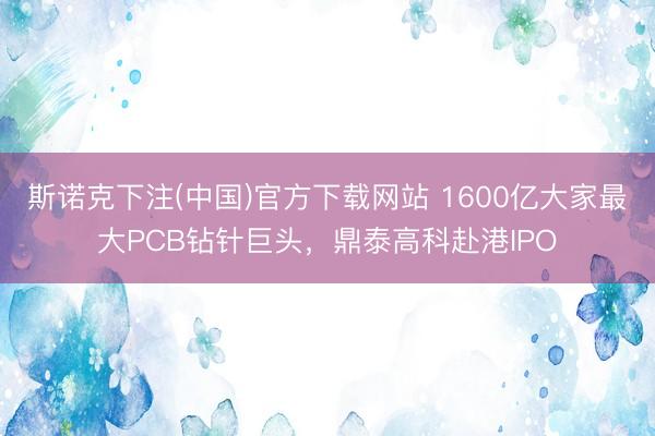 斯诺克下注(中国)官方下载网站 1600亿大家最大PCB钻针巨头，鼎泰高科赴港IPO