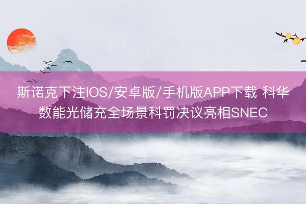 斯诺克下注IOS/安卓版/手机版APP下载 科华数能光储充全场景科罚决议亮相SNEC
