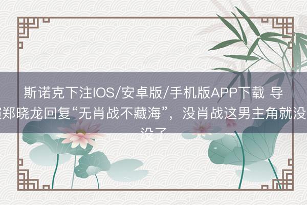 斯诺克下注IOS/安卓版/手机版APP下载 导演郑晓龙回复“无肖战不藏海”，没肖战这男主角就没了