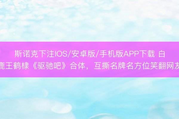 斯诺克下注IOS/安卓版/手机版APP下载 白鹿王鹤棣《驱驰吧》合体，互撕名牌名方位笑翻网友