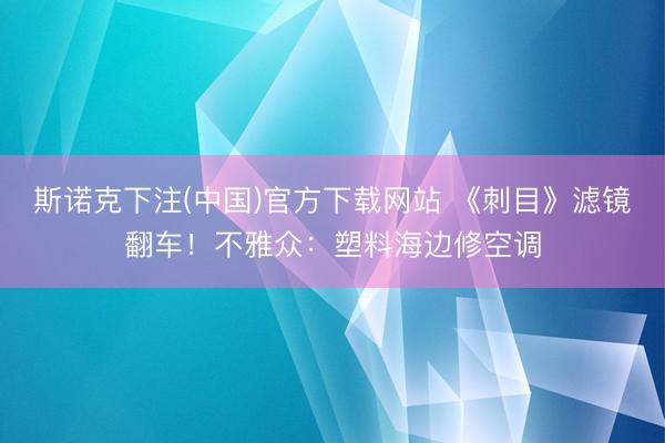 斯诺克下注(中国)官方下载网站 《刺目》滤镜翻车！不雅众：塑料海边修空调
