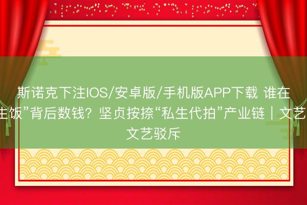 斯诺克下注IOS/安卓版/手机版APP下载 谁在“私生饭”背后数钱？坚贞按捺“私生代拍”产业链｜文艺驳斥